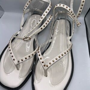 White Studded Sandals